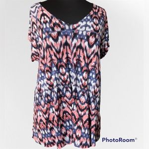 Cynthia Rowley short sleeve tunic 2x Sh0014